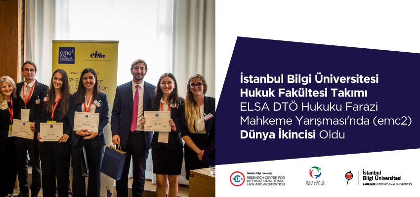 Istanbul Bilgi University's ELSA Moot Court Team (Türkay Avanaş, Helin Öcal, Çağla Usta, İrem Ergun and Elif Tütüncü) coached by the Director of the Research Center for International Trade Law and Arbitration, WTO Chair Holder and Asst. Prof. Pınar Artıran and Instructor Garrett Gilmore and assisted by Pınar Çağlı, completed the Competition as "the runner-up" following the Grand Final Oral Round in Geneva. The team was also awarded the “Best Team to Represent a Developing Country” in the Grand Final.